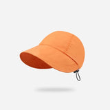 Women Summer Sunhat Cotton Ponytail Bucket Hat Outdoor Beach Adjustable Sun Visor Hats Solid Color Foldable Panama Fisherman Cap LANFUBEISI