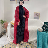 LANFUBEISI Summer Eid Djellaba Abaya Dubai Shiny Soft Puff Sleeves Muslim Dress Silky Abaya Dubai Turkey Muslim Dress Islam Abayas WY800 LANFUBEISI