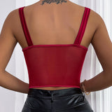 LANFUBEISI 2022 Summer Sexy Patchwork Diamond Vest For Women Love Sleevelese Tank Tops Female Summer Fashion body sculpting Clothing wy828 LANFUBEISI