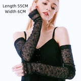 LANFUBEISI  Lace Arm Sleeves Transparent Shuttle Fold Over Finger Half Sleeve Fashion Casual Gloves Mesh Banquet Women Accessories Ruffled LANFUBEISI