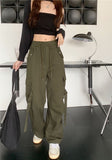 Cargo Mopping Pants Women Streetwear Harajuku Retro American Style Hipster Baggy Aesthetic Trousers Vintage High Waist Mujer New LANFUBEISI