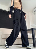 Cargo Mopping Pants Women Streetwear Harajuku Retro American Style Hipster Baggy Aesthetic Trousers Vintage High Waist Mujer New LANFUBEISI