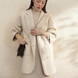 LANFUBEISI Spring and Autumn New Double sided Wool Double breasted Women's Cashmere Coat
