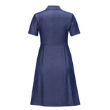 LANFUBEISI   New Denim Women Dress Work Clothes Blue Jeans Skirt 2022 Fashion Casual Dresses for Women School Office Lady Splicing Plus Size LANFUBEISI