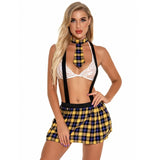 LANFUBEISI Multiple Sexy Erotic Lingerie Schoolgirl Costume Hottie Bra Plaid Mini Skirt Roleplay Cosplay Valentine's Day Fancy Party Dress LANFUBEISI