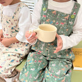 Spring new children cartoon printed overalls kids jumpsuits boys and girls cute loose suspenders trousers LANFUBEISI