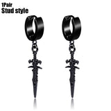 LANFUBEISI  Women Girls Punk One-piece Earrings Butterfly Cross Pendant Tassel Clip Earrings Ear Studs Alloy Dangle Earring Jewelry Gift LANFUBEISI