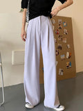 Summer Loose Pants Fashion High Waist Thin Wide-Leg Pants Women Simple Solid Black Casual Female Trousers Korean New LANFUBEISI