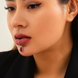 LANFUBEISI  INS Rhinstone Sexy Zircon Flower Lip Ring Non Piercing Fake Body Jewelry for Women Hip Hop Crystal Lip Nose Ring Septum Lip Stud LANFUBEISI