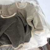 Lawadka 1-8T Cotton Children's Clothing Long Sleeve T-shirts Striped Baby Boy Girl Tops Casual Kids T-shirt Autumn Spring Tee LANFUBEISI