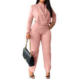 Sexy Off Waist Long Sleeve Shirt Trousers Office Lady Spring Summer Fashion Elegant Solid Pants Two Piece Set Women Outfit LANFUBEISI