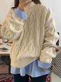 LANFUBEISI - Cozy Warm Pullover Cable Knit Sweater LANFUBEISI