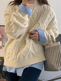 LANFUBEISI - Cozy Warm Pullover Cable Knit Sweater LANFUBEISI