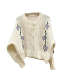 LANFUBEISI - Grape Crochet Knitting Decor Cardigan LANFUBEISI