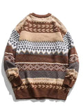 LANFUBEISI - Oversized Mixed Jacquard Sweater LANFUBEISI