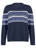 LANFUBEISI - Patchwork Striped Knit Sweater LANFUBEISI