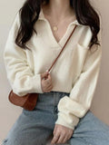 LANFUBEISI - Pocket Crop Knit Sweater LANFUBEISI