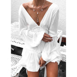 New Cover-ups Summer Women Beach Wear White Cotton Tunic Dress Bikini Bath Sarong Wrap Skirt Swimsuit Cover Up Lanfubeisi