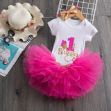LANFUBEISI My Little Baby Girl First 1st Birthday Party Dress Cute Pink Tutu Cake Outfits Infant Dresses Baby Girls Baptism Clothes 0-12M Lanfubeisi