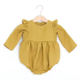 Baby Girl Rompers for 0-24M Long Sleeve Romper Jumpsuits One-piece New Fashion 100% Organic Cotton Newborn Baby Girl Clothes Lanfubeisi