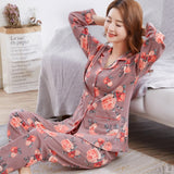 Pyjama Women Clothes Summer Womens Pajamas Sets Long-sleeved Sleepwear Suits Girl Fashion Casual Outerwear Sleepwear Night Suit Lanfubeisi
