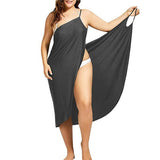 Women Beach Dress Sexy Sling  Wear Dress Sarong Bilini Cover Up Warp Pareo Dresses Backless  Swimwear Femme 5XL Plus Size stripe Lanfubeisi