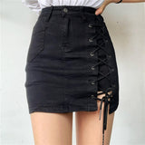 summer denim high waist criss-cross bandage skirt shorts women fashion sexy tight elastic short jeans womens clothing 2020 Lanfubeisi