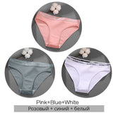 LANFUBEISI 3PCS/Set Women's Underwear Cotton Panty Sexy Panties Female Underpants Solid Color Panty Intimates Women Lingerie M-2XL LANFUBEISI