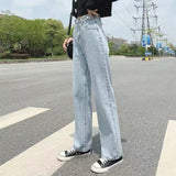 LANFUBEISI Woman Jeans High Waist Clothes Wide Leg Denim Clothing Blue Streetwear Vintage Quality Fashion Harajuku Straight Pants Lanfubeisi