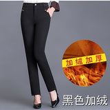 Oversized 7XL Middle-aged Women Pants Solid High Waist Casual 2021 Atumn Spring Women Trousers Elastic Pant Loose Straight Pants Lanfubeisi