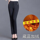 Oversized 7XL Middle-aged Women Pants Solid High Waist Casual 2021 Atumn Spring Women Trousers Elastic Pant Loose Straight Pants Lanfubeisi