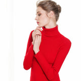 LANFUBEISI Turtleneck Pullovers Sweaters Women 2021 Autumn Winter Primer Shirt Long Sleeve Short Slim-fit tight Jumper Tops Solid Lanfubeisi