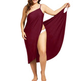 Women Beach Dress Sexy Sling Beach Wear Deep V Neck Dress Sarong Bikini Cover-Ups Wrap Pareo Towel Flower Open-Back Hot Selling