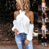 GAOKE Off shoulder white blouse shirt Women bodycon blouse elegant summer sexy shirt 2021 female blusas tops & tees Lanfubeisi