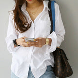 Ladies Loose Shirt Women Blouse Casual Lady Soft White OL Style Womens Tshirt Workwear Office Female Tops Pure New Lapel Blouses