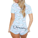 LANFUBEISI Women Sexy Sleepwear Cute Cartoon Print Short Set Pajamas Spicy Pepper Sweet Short Sleeve T Shirts Shorts Summer Pijama Lanfubeisi