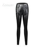 LANFUBEISI High Waist Pencil Pant  Faux Leather PU Long Trousers Casual Sexy Exclusive Fashion Women Tight Trouser Women's pants traf Lanfubeisi