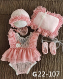 LANFUBEISI 0-3Month Baby Newborn Photography Props Baby Hat Baby Girl Lace Romper Bodysuits Outfit  Photography Clothing Lanfubeisi