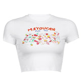 LANFUBEISI Artsu Angel Printed Short Sleeve Crop Top T Shirt Women Summer Clothes Cute Print T-shirt Ladie Streetwear Tee Shirt ASTS60879 Lanfubeisi