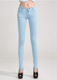 Pants Women Elastic Pencil Jeans Pants Candy Colored Mid Waist Zipper Slim Fit Skinny Full Length Female Trouser Pants For Woman Lanfubeisi