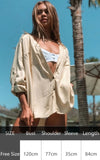 Sexy New Shirt Beach Up White Beach Dress Loose Blouse Tunic Pocket Long Sleeve Swimsuit Cover Up Casual Beachwear Lanfubeisi