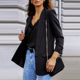 LANFUBEISI New Women Autumn Blazer Jacket Fashion Basic Blazer Casual Solid Button Long Sleeve Work Suit Coat Office Lady Elegant Blazers LANFUBEISI