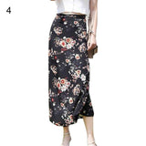 LANFUBEISI Women Summer Split Leopard Skirts 2021 pink Fashion Long Skirt Sexy Woman Floral Loose Lady Clothes Green Flower Skirts Fall LANFUBEISI