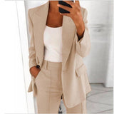 LANFUBEISI Single Button Blazer Jacket Women Long Sleeve Solid Color Jacket 2021 Autumn Elegant Tops Office Lady Slim Blazer Suit Outerwear LANFUBEISI