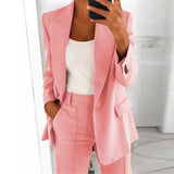 LANFUBEISI Single Button Blazer Jacket Women Long Sleeve Solid Color Jacket 2021 Autumn Elegant Tops Office Lady Slim Blazer Suit Outerwear LANFUBEISI