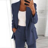 LANFUBEISI Single Button Blazer Jacket Women Long Sleeve Solid Color Jacket 2021 Autumn Elegant Tops Office Lady Slim Blazer Suit Outerwear LANFUBEISI