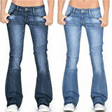 Skinny Flared Jeans Women's Fashion Denim  Pants Bootcut Bell Bottoms Stretch Trousers Women Jeans Lanfubeisi