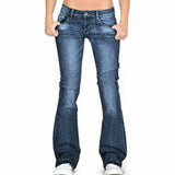 Skinny Flared Jeans Women's Fashion Denim  Pants Bootcut Bell Bottoms Stretch Trousers Women Jeans Lanfubeisi