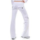 Cargo Pants Women Pants Strong Elastic Wide Leg Trousers Female Soft Joggers Sports Drawstring Straight Sweatpants Lanfubeisi