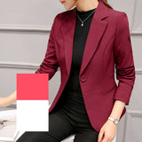 LANFUBEISI New Women Autumn Blazer Jacket Fashion Basic Blazer Casual Solid Button Long Sleeve Work Suit Coat Office Lady Elegant Blazers LANFUBEISI